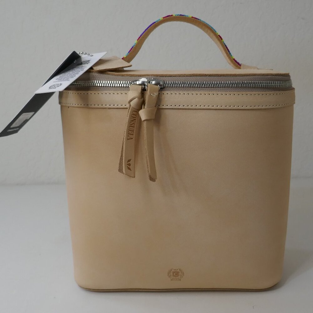 Consuela Diego Slim Train Case Natural Leather Travel (New with flaw)